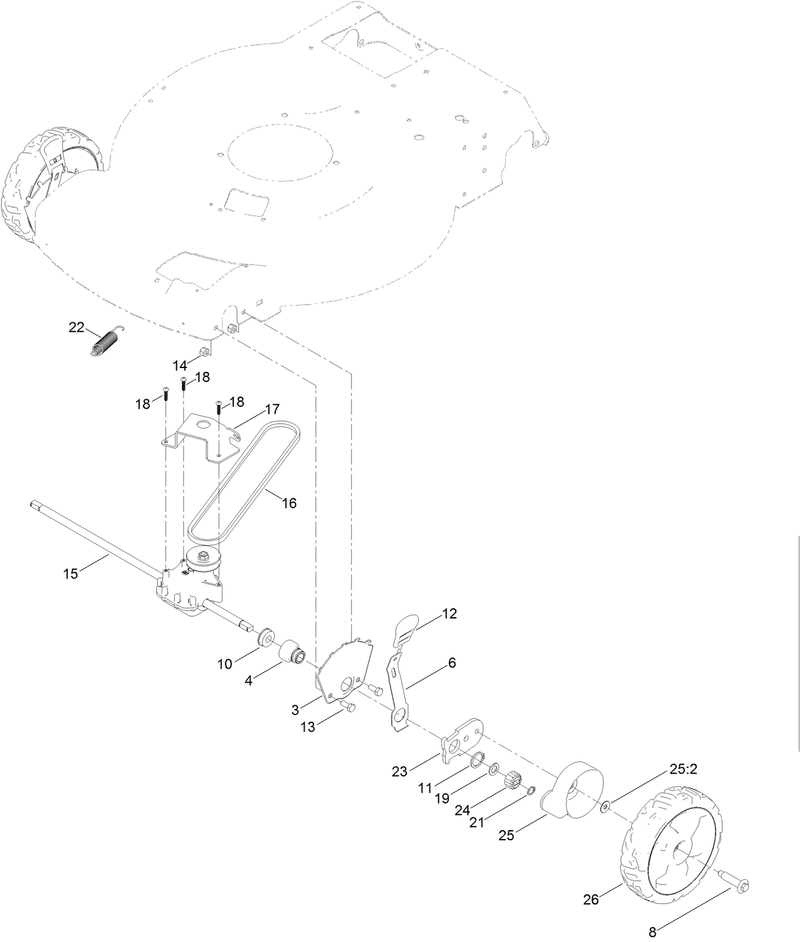 Front Wheel and Height of Cut Assembly