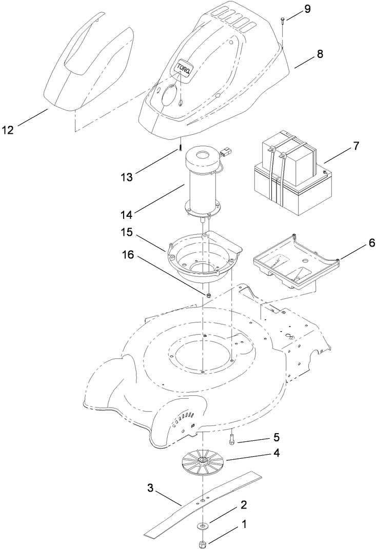 Shroud 36 Volt Motor and Battery Assembly