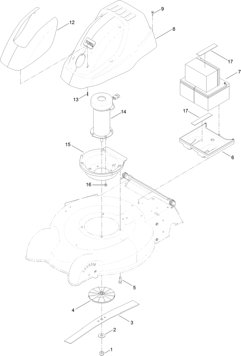 Shroud 36 Volt Motor and Battery Assembly