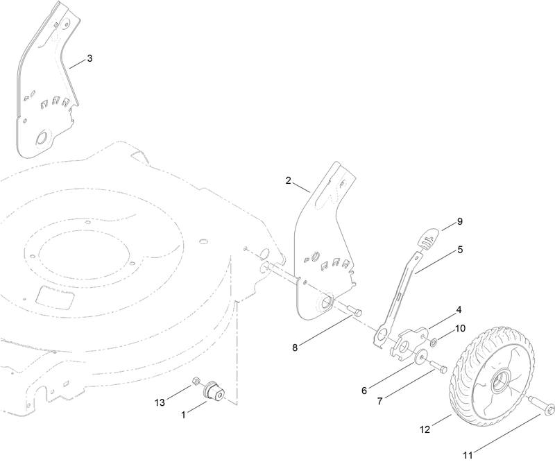 Rear Wheel and Height of Cut Assembly