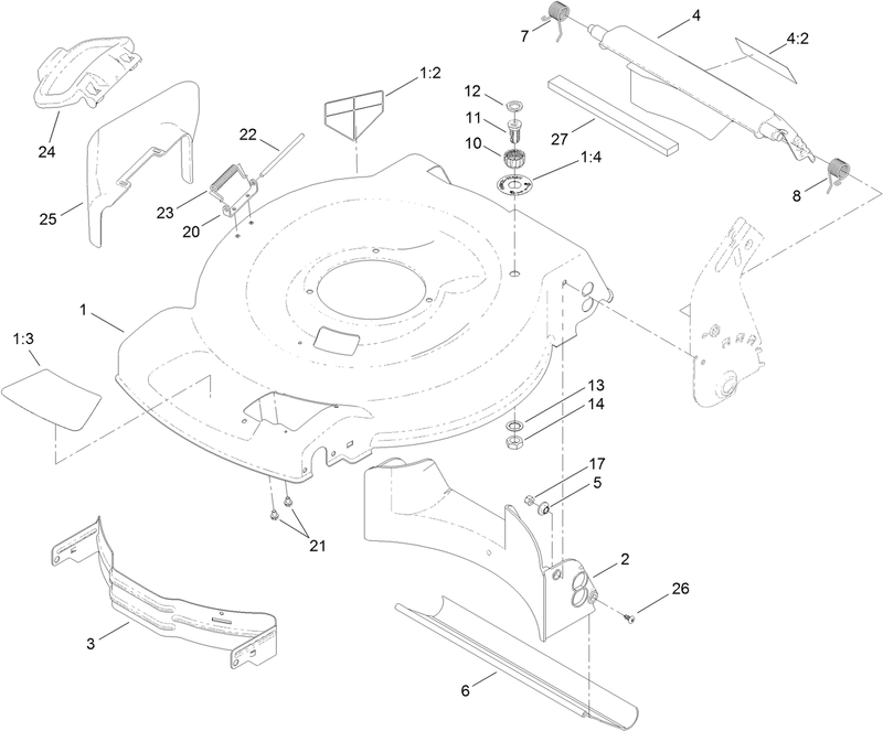 Housing and Rear Deflector Assembly
