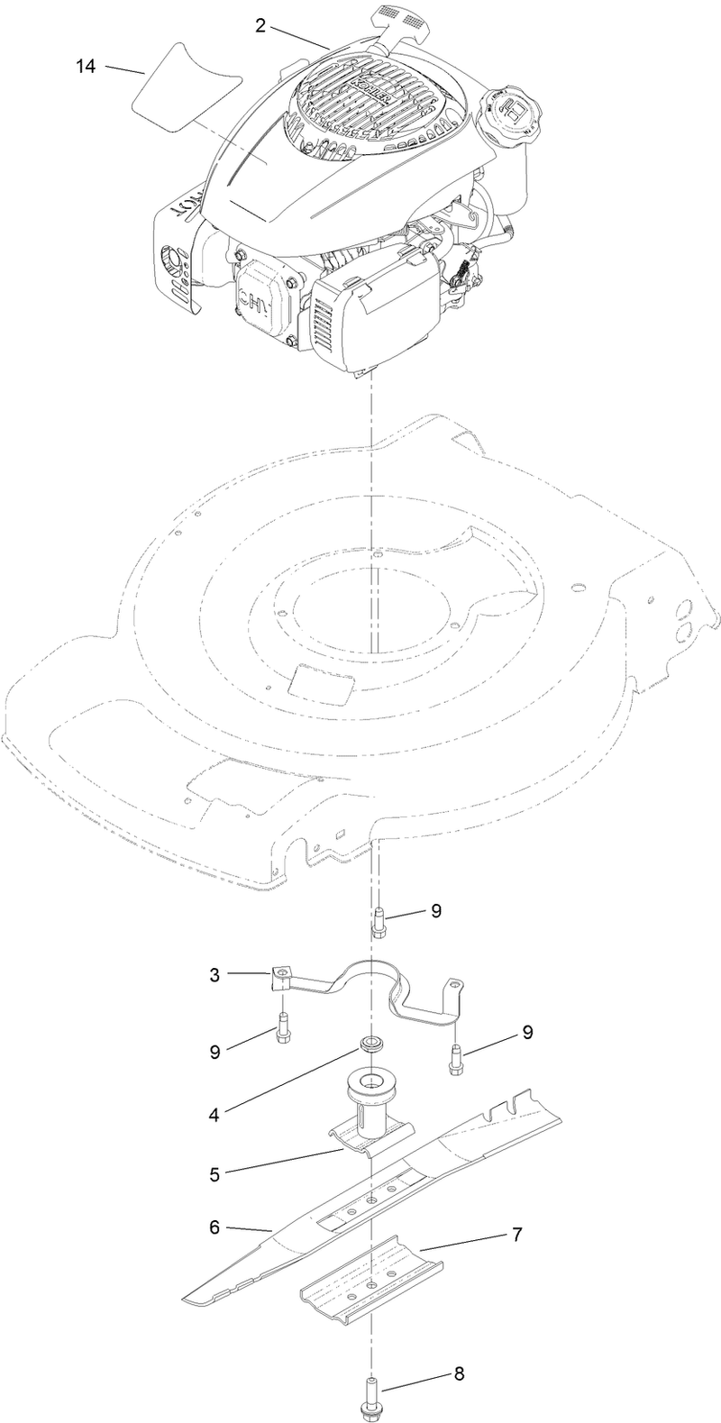 Engine and Blade Assembly