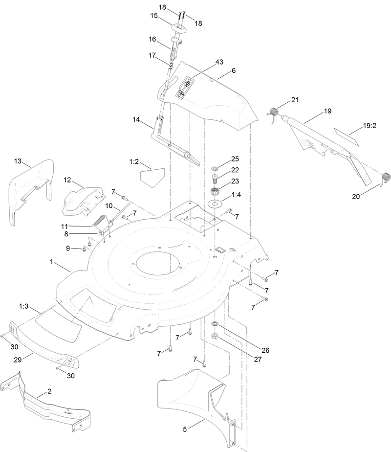 Deck Side Chute and Rear Door Assembly