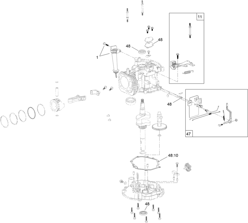 Dipstick and Gasket Assembly Engine Assembly No 120 4411