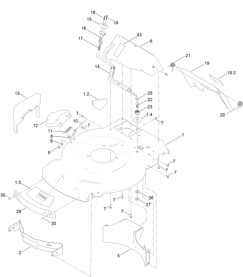 Deck Side Chute and Rear Door Assembly