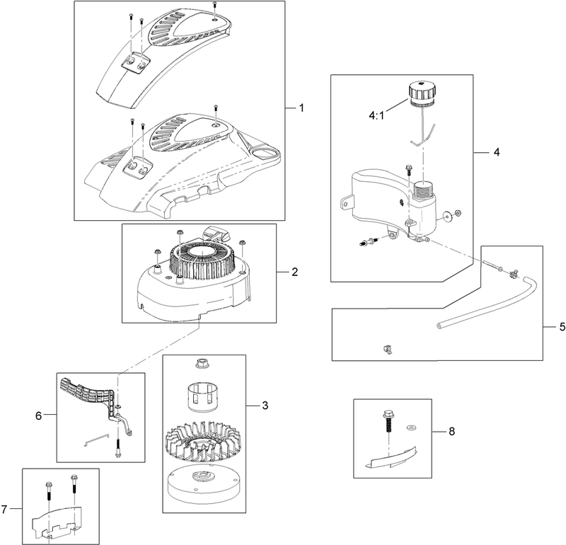 Shroud Flywheel and Fuel Tank Assembly