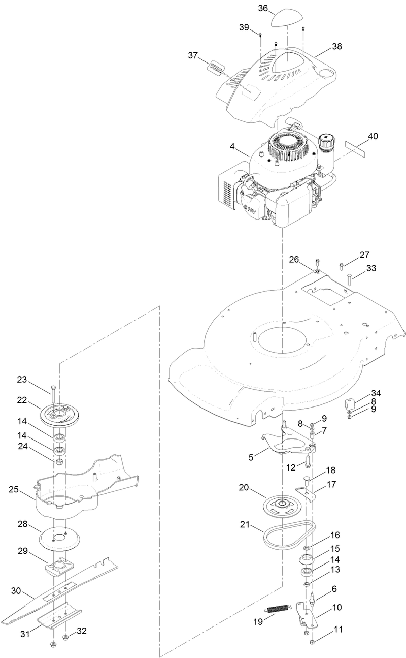 Engine and Blade Assembly