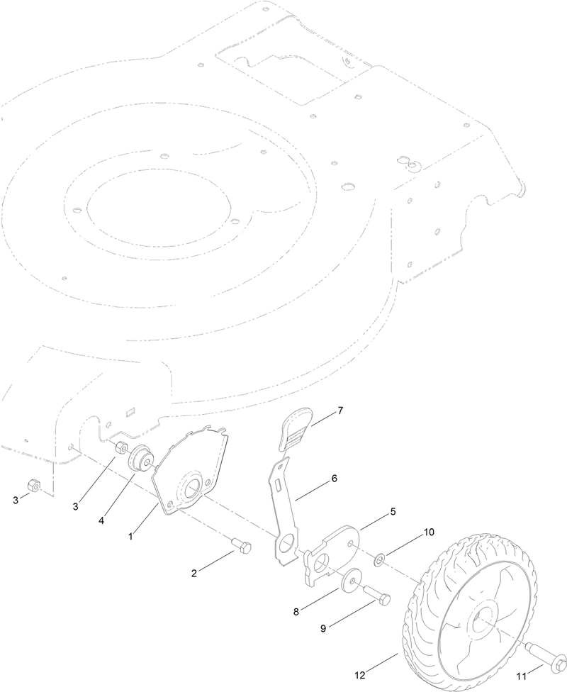 Front Wheel and Height of Cut Assembly