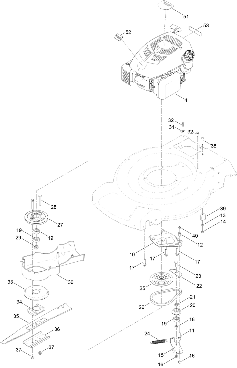 Engine and Blade Assembly