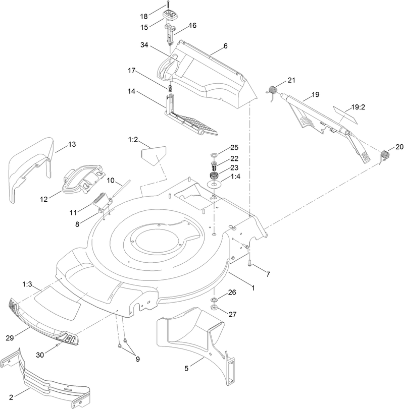 Deck Side Chute and Rear Door Assembly