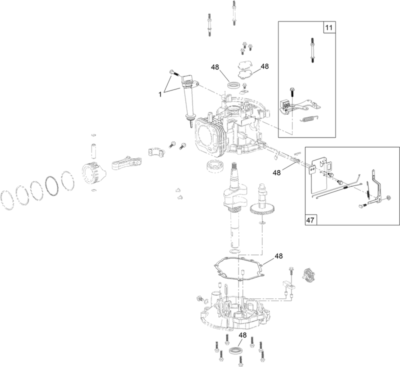 Dipstick Brake and Governor Arm Assembly Engine Assembly No 120 4413