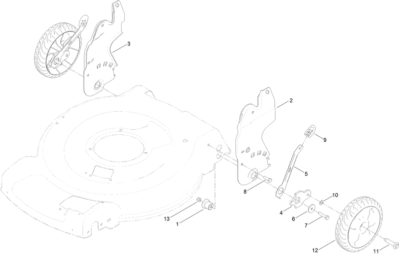 Rear Wheel and Height of Cut Assembly