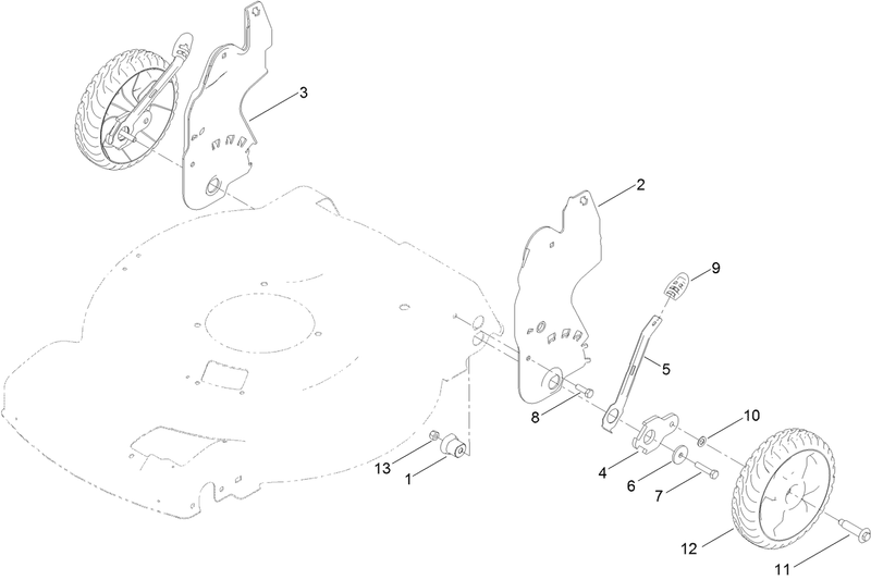 Rear Wheel and Height of Cut Assembly