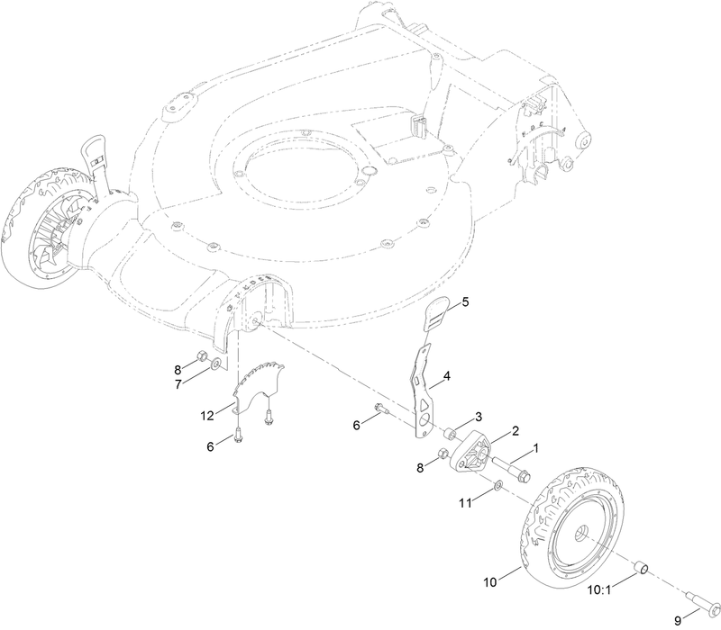 Front Wheel and Height of Cut Assembly