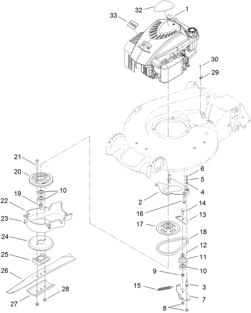 Engine and Blade Assembly