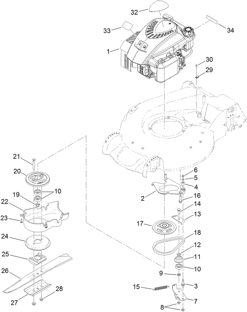 Engine and Blade Assembly