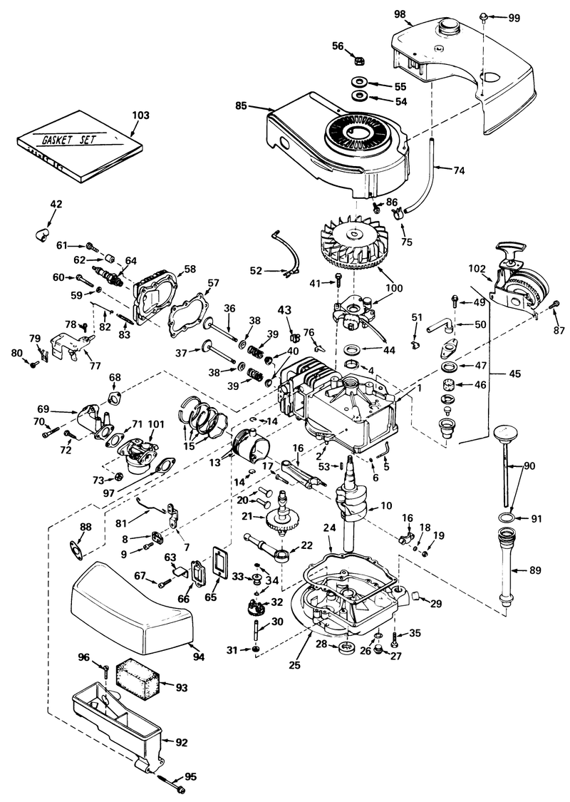Engine Tecumseh Model No Tnt 100 10051a