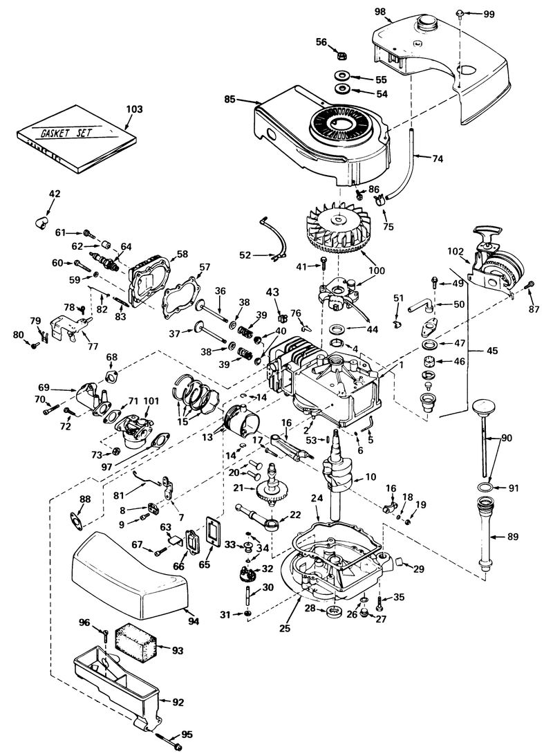 Engine Tecumseh Model No Tnt 100 10052a