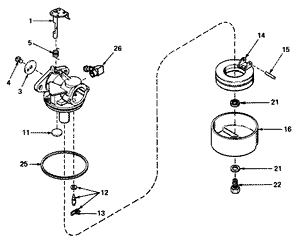 Carburetor No 631831 Mower Model Nos 20440-20550 and 20660