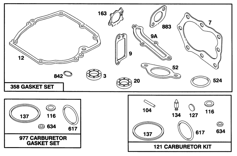 Engine Briggs and Stratton Model 128802 0615 01