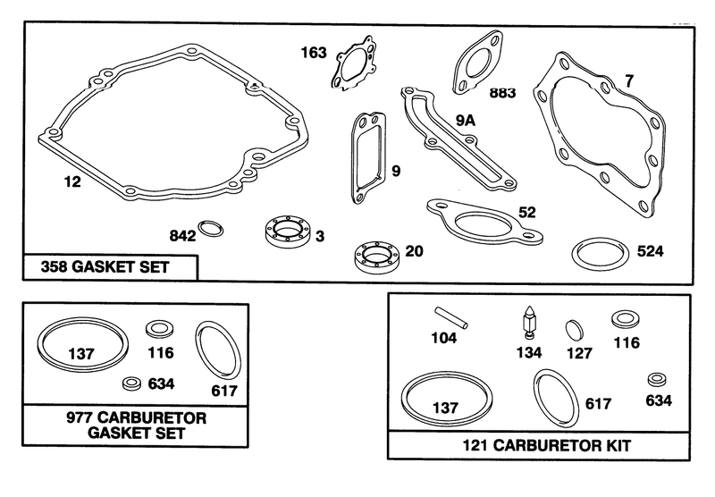 Engine Briggs and Stratton Model 128807 0658 01