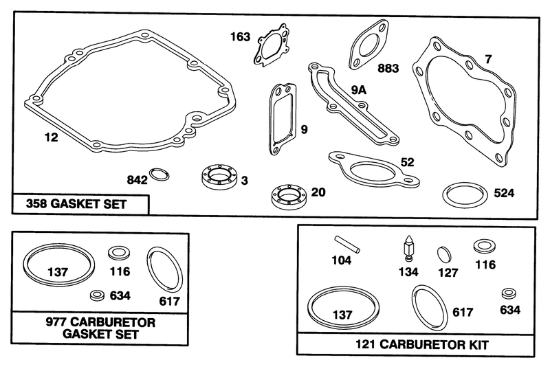 Engine Briggs and Stratton Model 128807 0658 01