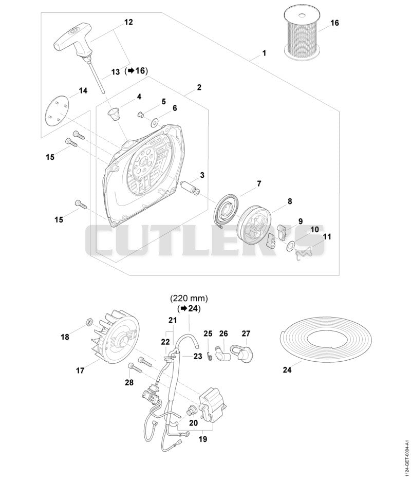 Rewind starter, Ignition system