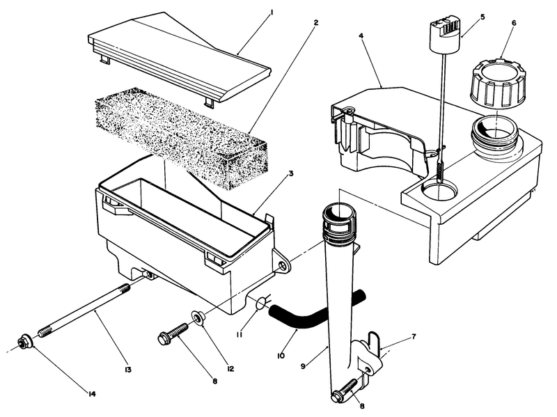 Air Cleaner and Fuel Tank Assembly model No Vmg6