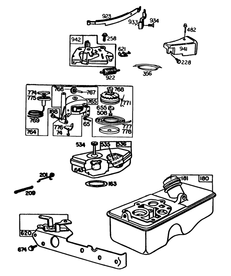Engine Briggs and Stratton Model No 92908 3196 01 continued