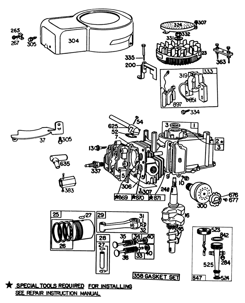 Engine Briggs and Stratton Model No 92908 3196 01