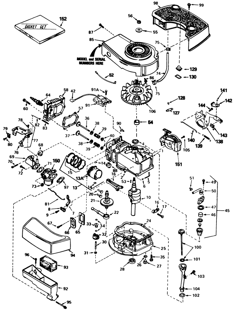 Engine Tecumseh Model Tnt100 10085e