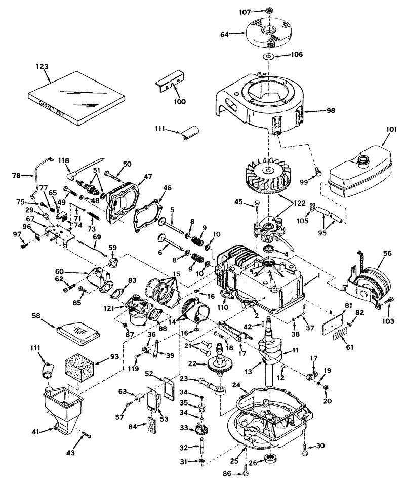 Engine Tecumseh Model No Lav 35 40596j