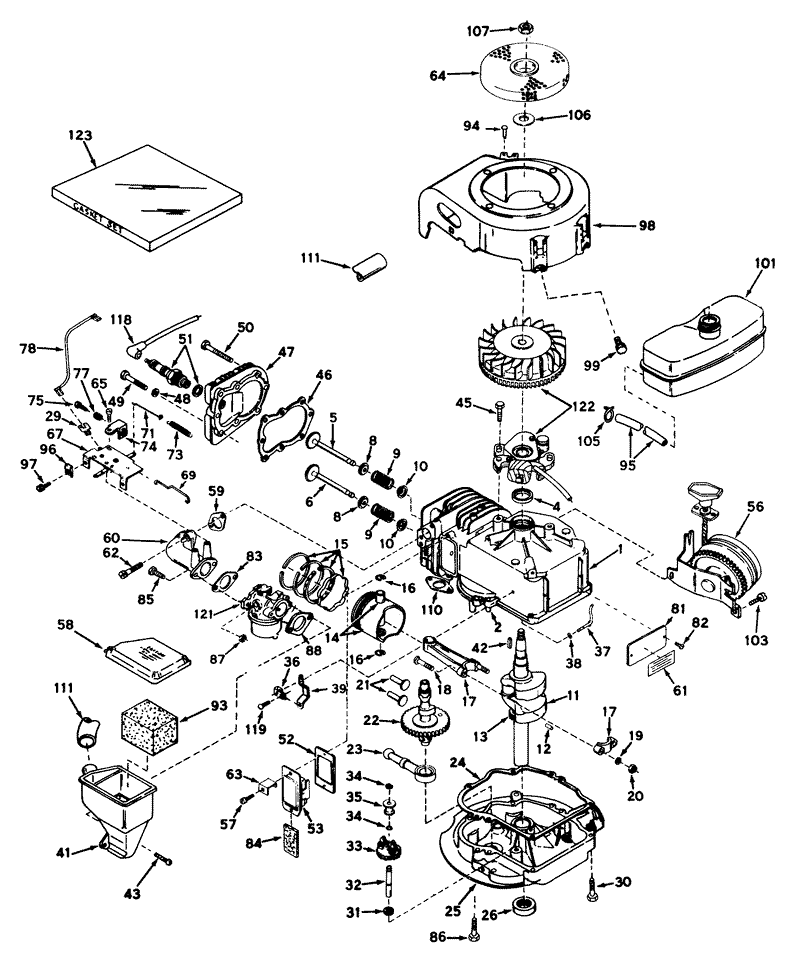 Engine Tecumseh Model No Lav35 40646j