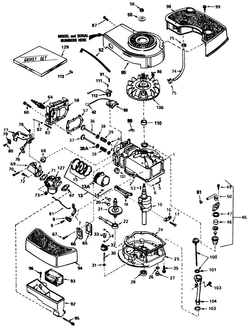Engine Tecumseh Model No Tnt 100-10097e
