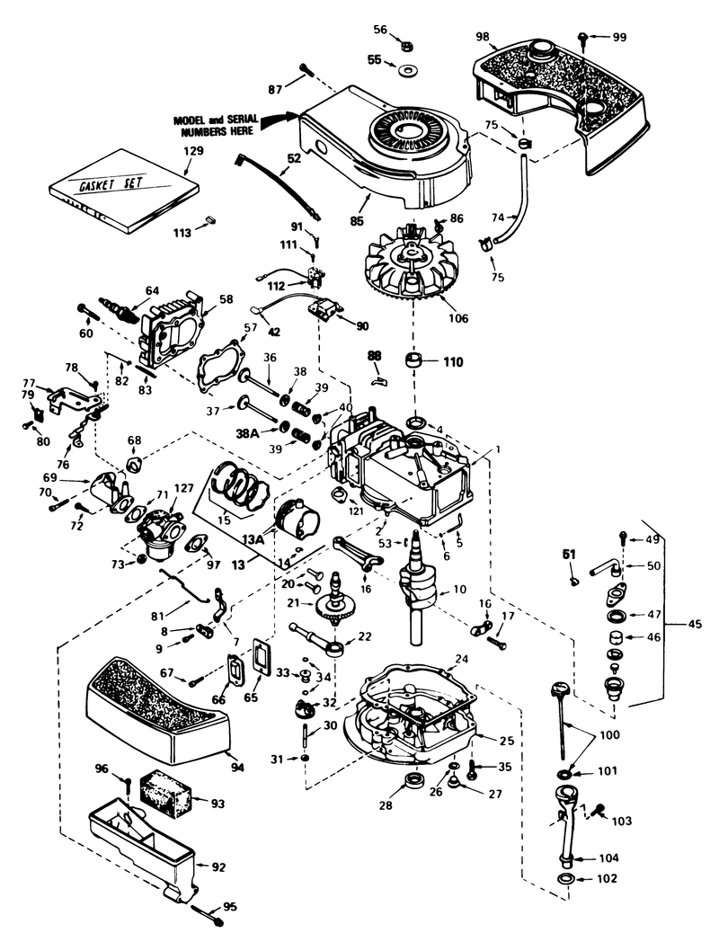 Engine Tecumseh Model No Tnt 100-10097e