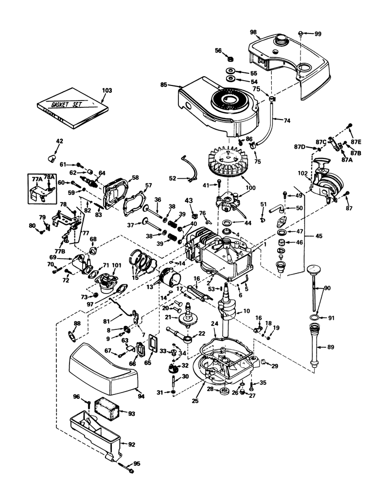 Engine Tecumseh Model No Tnt 100 10049a