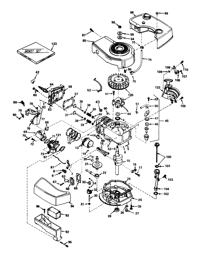 Engine Tecumseh Model Tnt 100 10049b