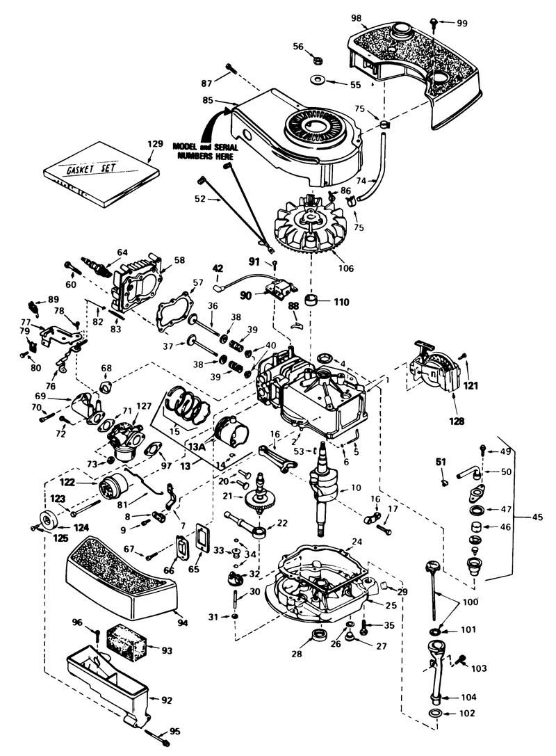 Engine Tecumseh Model No Tnt100 10083e