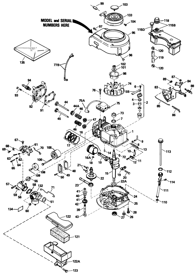 Engine Tecumseh Model No Tvs100 44016b