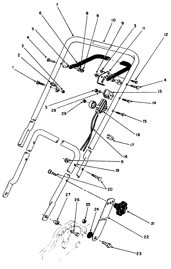 Handle and Throttle Control Assembly
