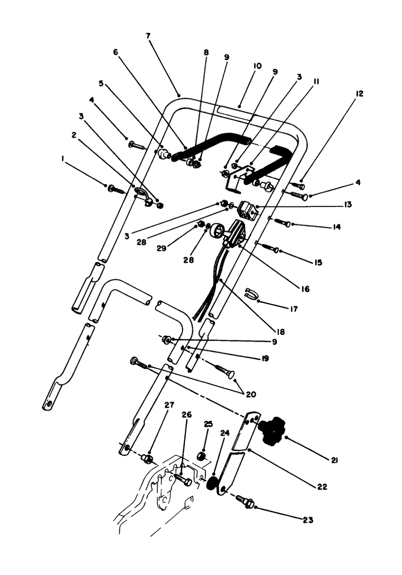 Handle and Throttle Control Assembly