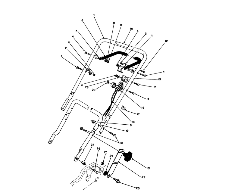 Handle and Throttle Control Assembly