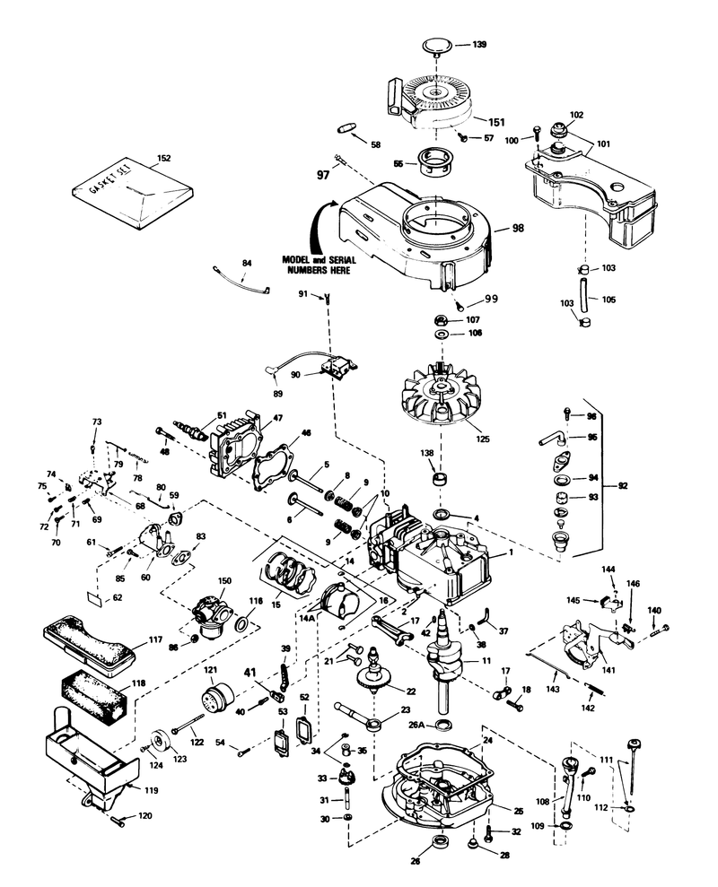 Engine Tecumseh Model No Tvs100 44011a continued used On Units With Serial No 7004103 and Up