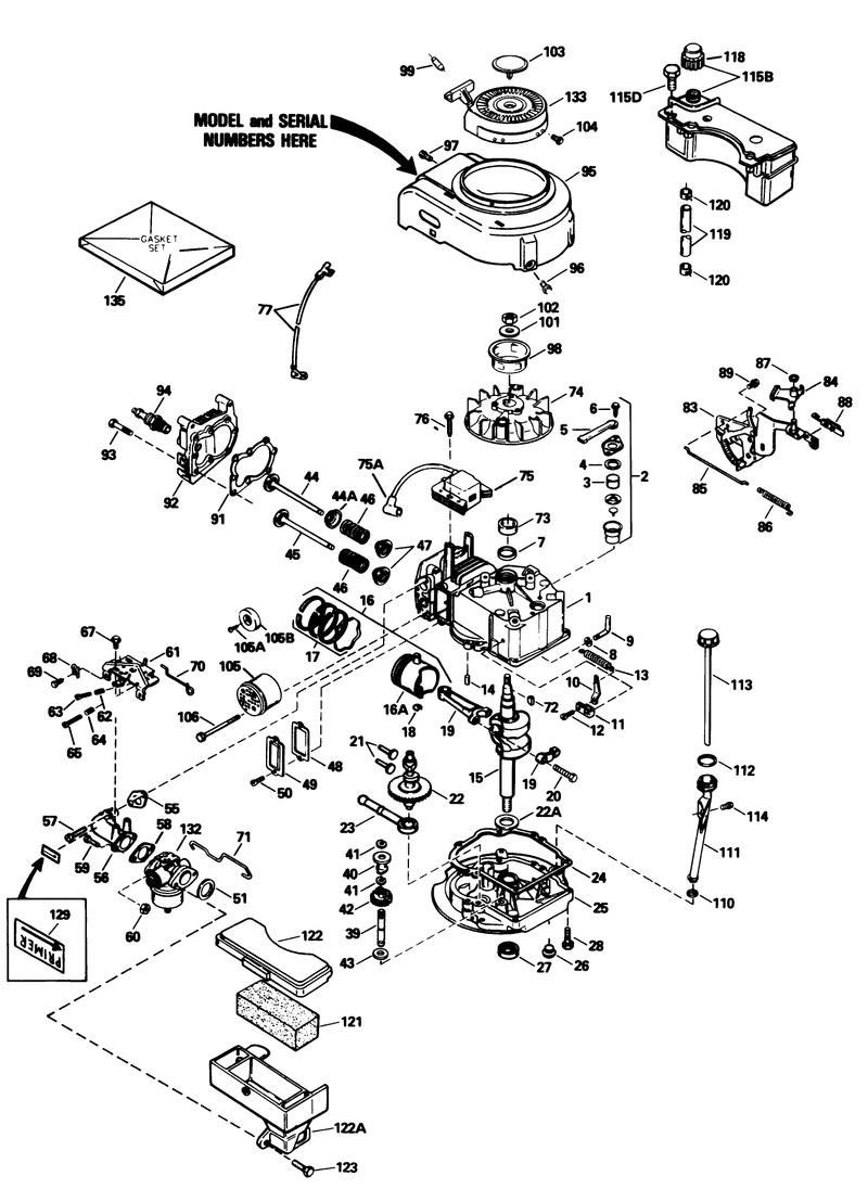 Engine Tecumseh Model No Tvs100 44020b