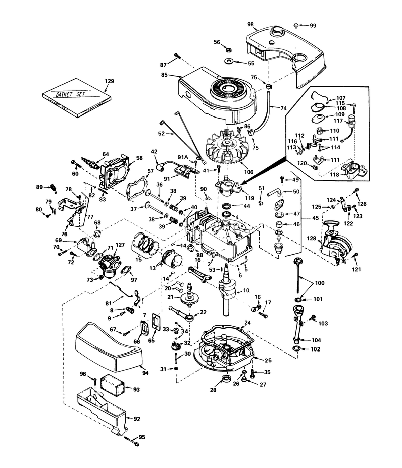 Engine Tecumseh Model No Tnt 100 10063c