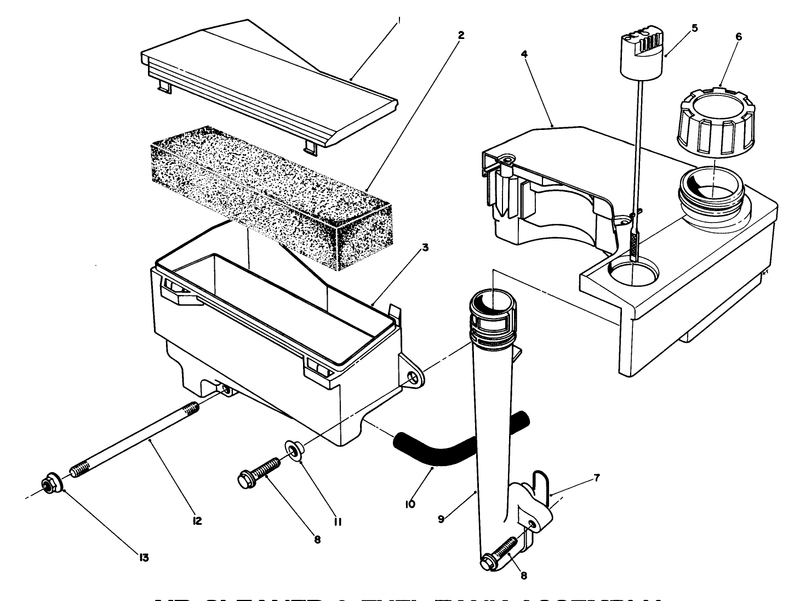 Air Cleaner and Fuel Tank Assembly model No Vmj8