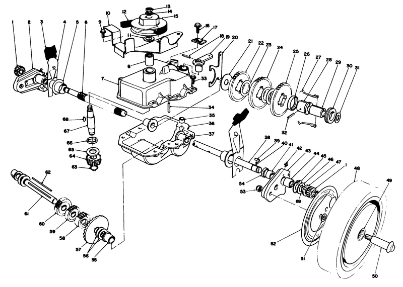 GEAR CASE ASSEMBLY used on units with no serial no 7007081 and up