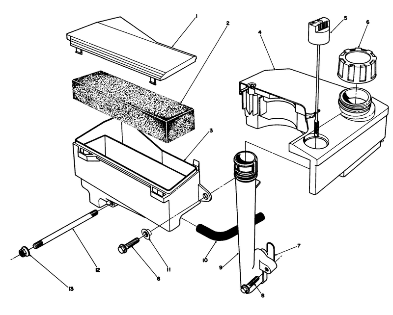Air Cleaner and Fuel Tank Assembly model No Vmh7