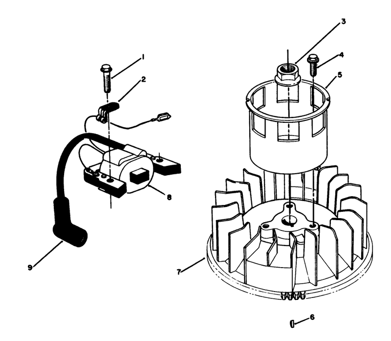 Magneto and Flywheel Assembly model No Vmh7
