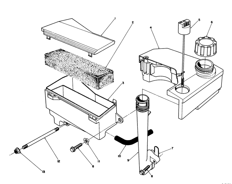 Air Cleaner and Fuel Tank Assembly model No Vmj8